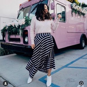 Asymmetrical Striped Skirt